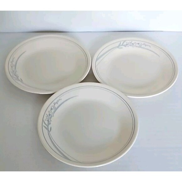 Corelle Blue Lilly Bread Plates 6.75" dessert side plate dish set of 3 Corning - Picture 2 of 11